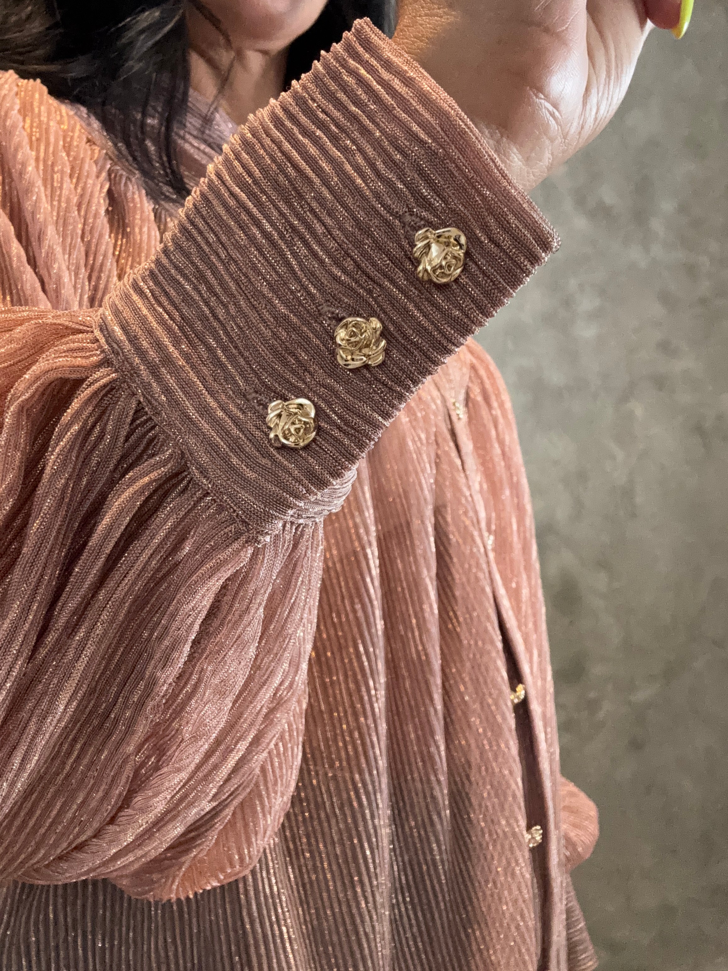 ROSE AND GOLD GLITTER SHIRT
