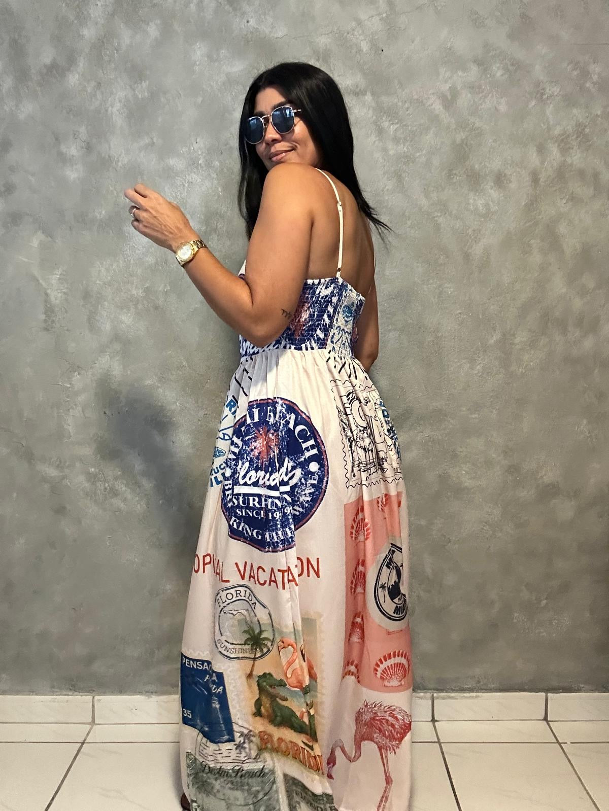 FLORIDA POSTCARD MAXI DESS