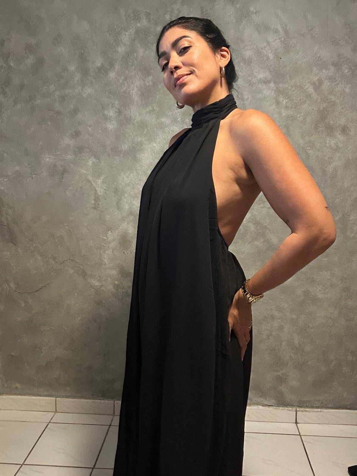 HALTER WIDE LEG JUMPSUIT