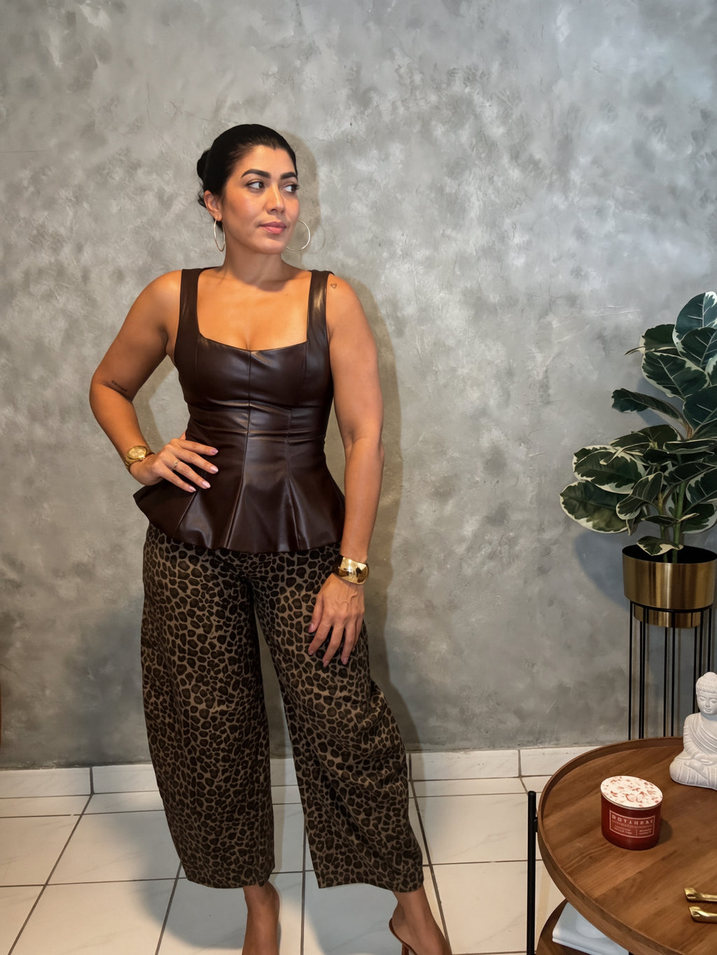 Faux Leather Top