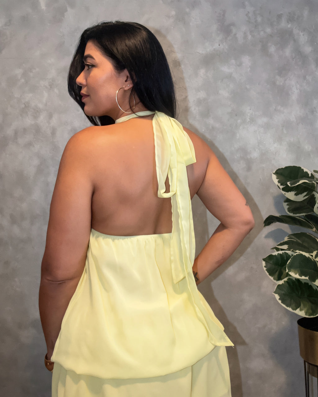Pleated Halter Layered Mini Dress