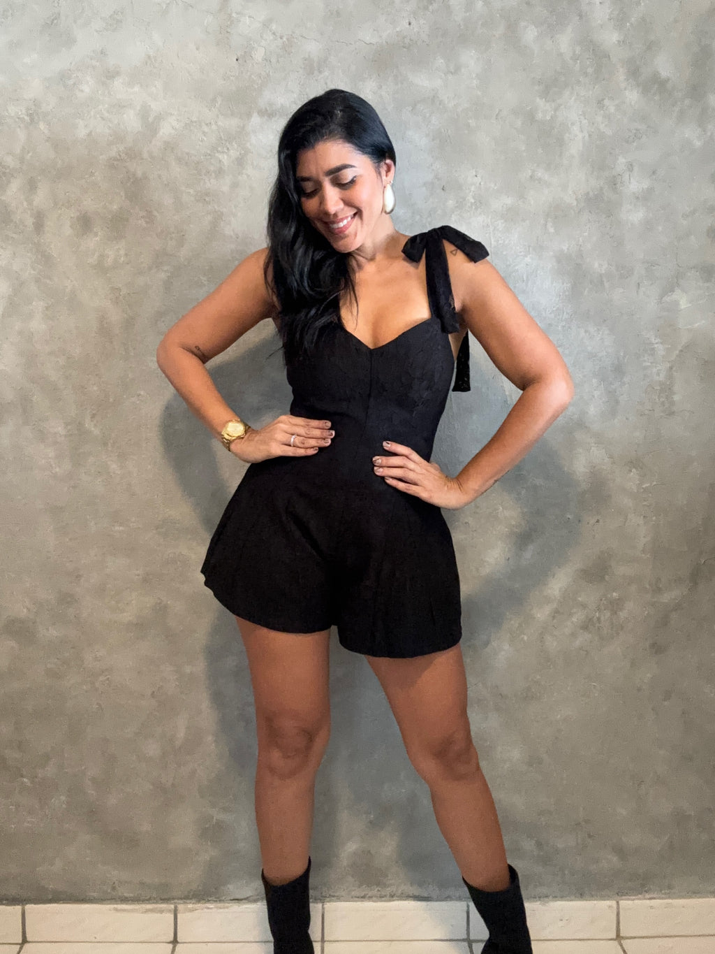 SWEAT HEART NECK ROMPER