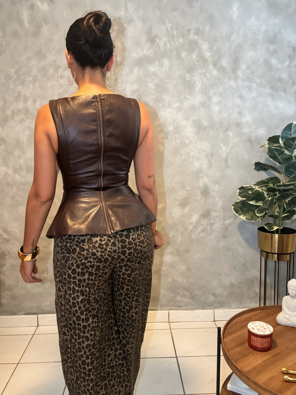 Faux Leather Top