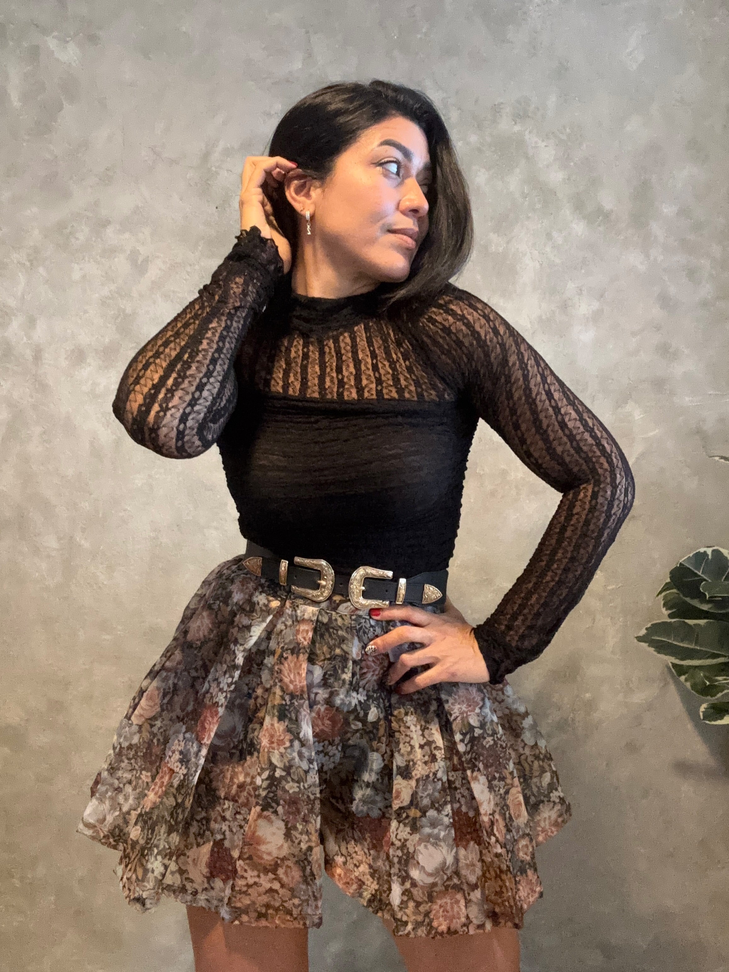 FLORAL ORGANZA MINI SKORT