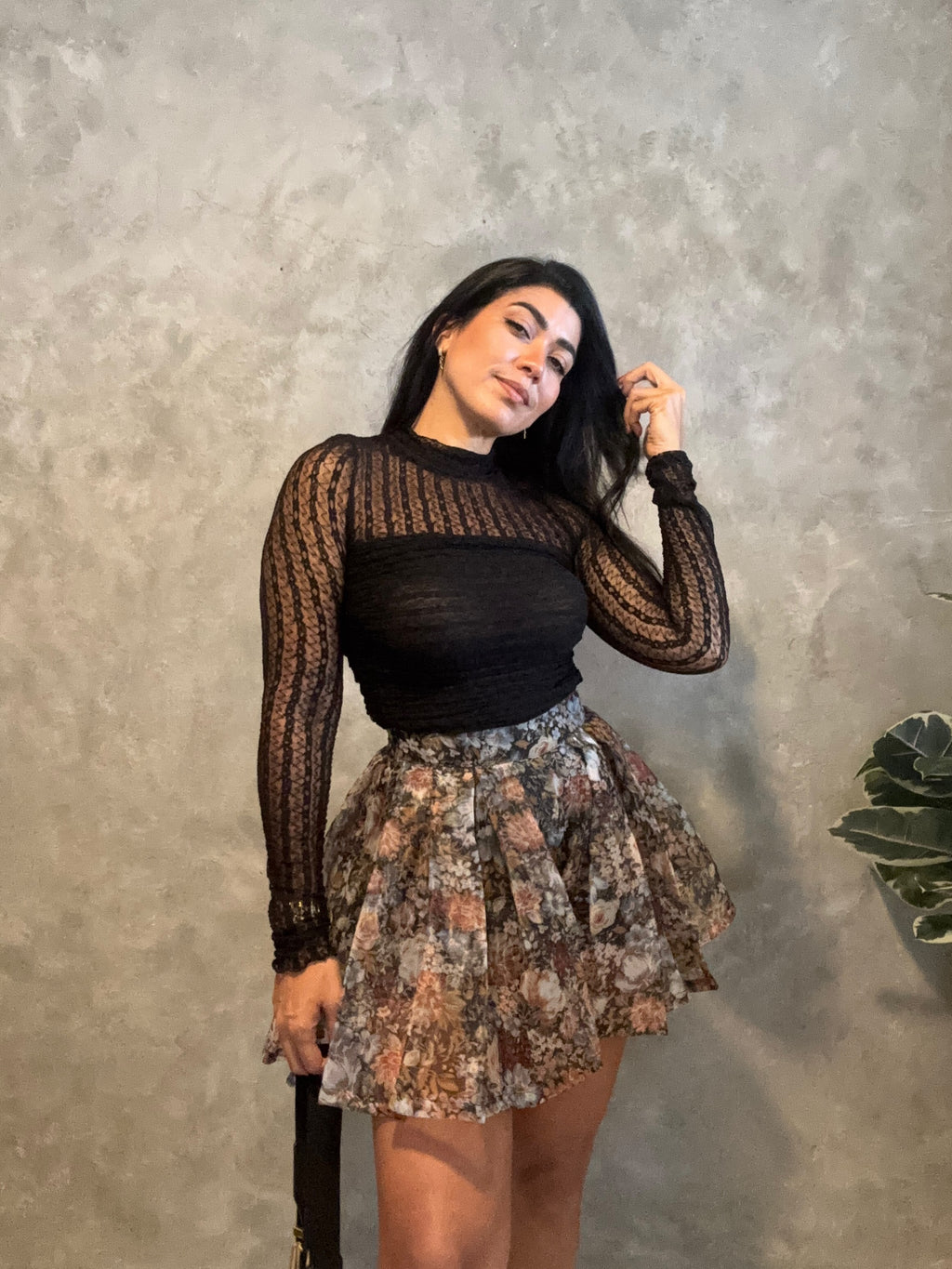 FLORAL ORGANZA MINI SKORT