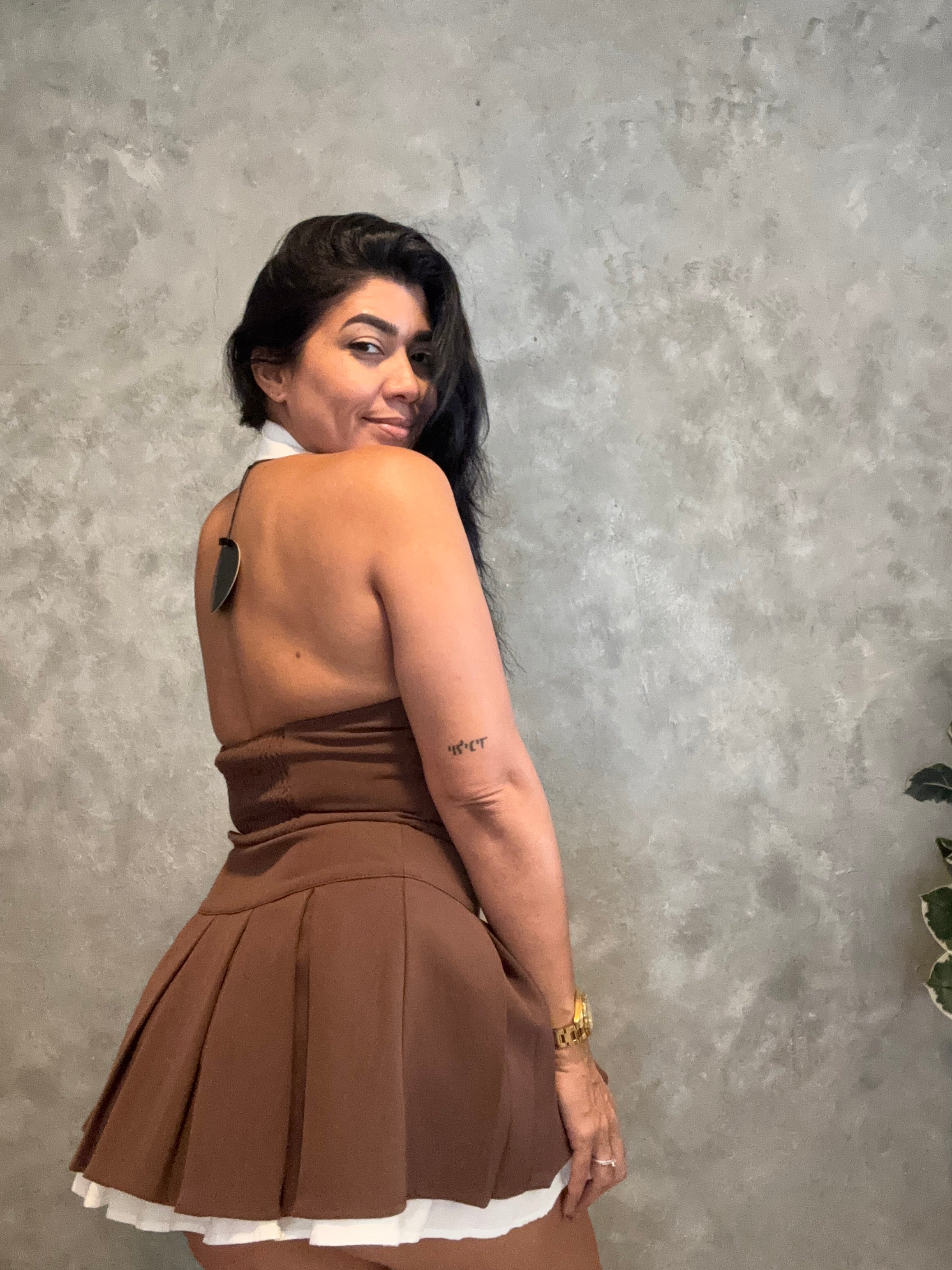 CHOCOLATE SKIRT & TOP SET