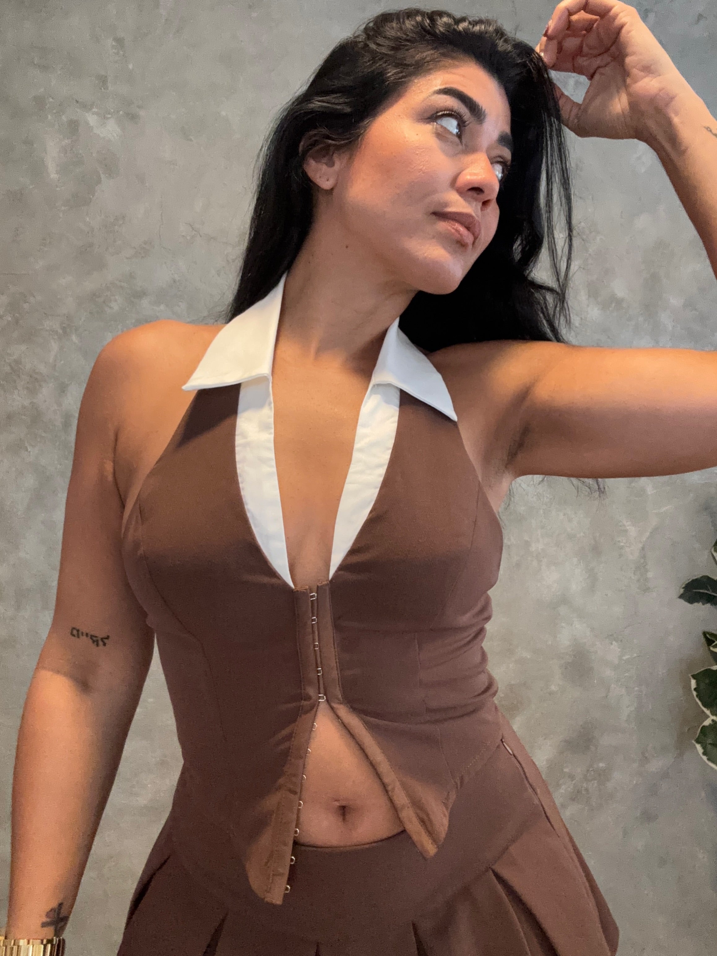 CHOCOLATE SKIRT & TOP SET