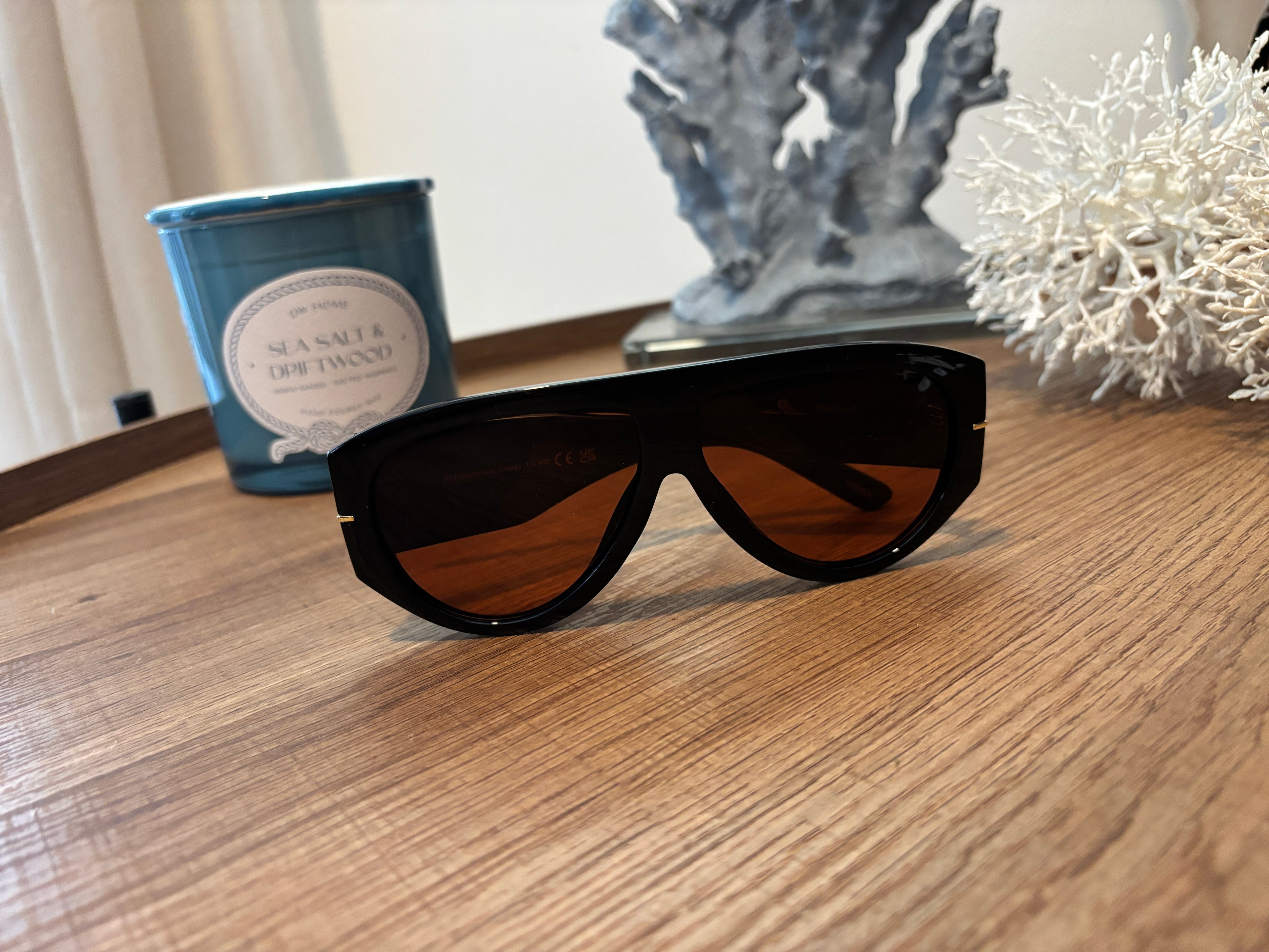 Women's Dark Tinted Aviator Oversized Sunglasses