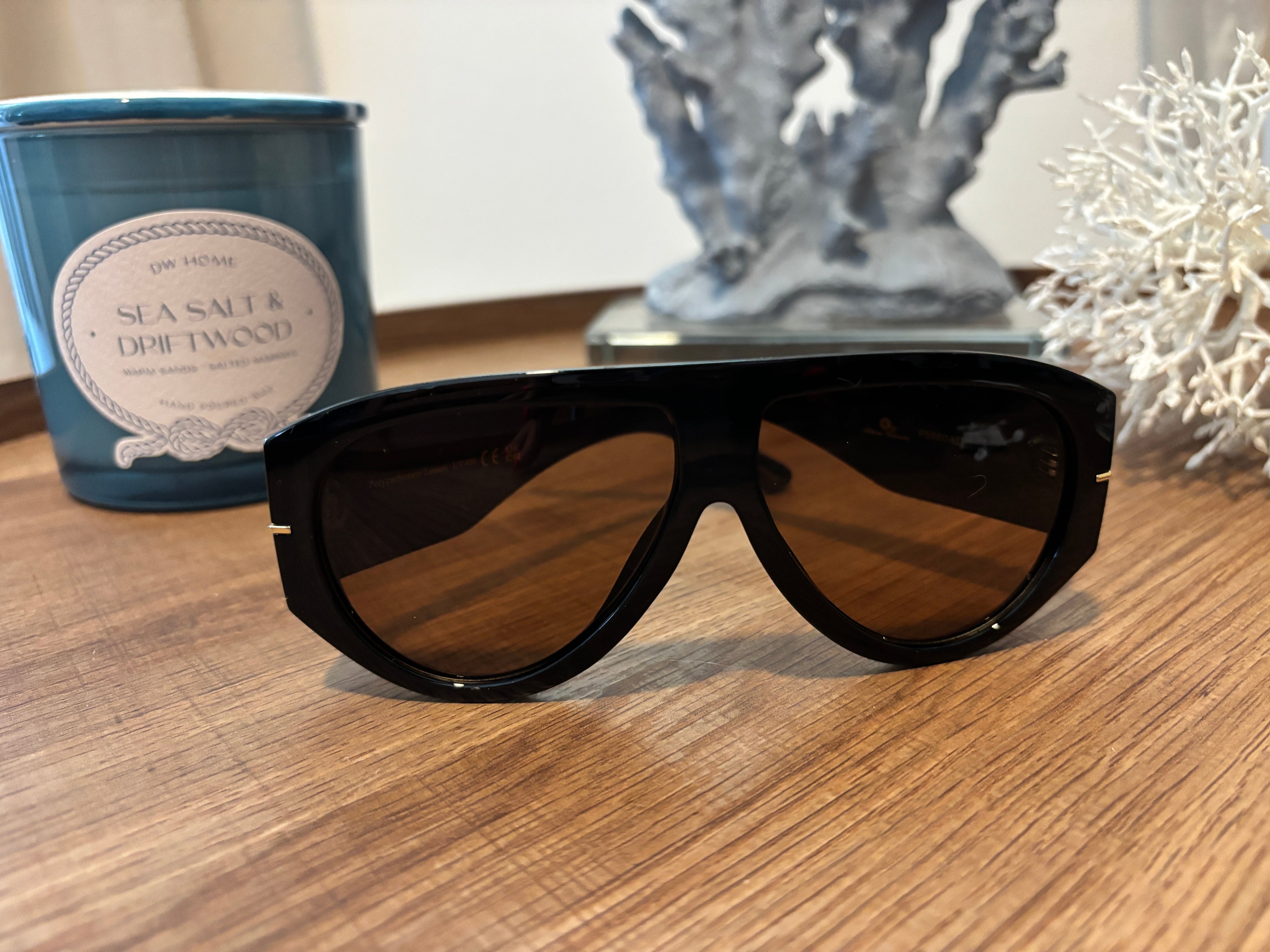 Women's Dark Tinted Aviator Oversized Sunglasses