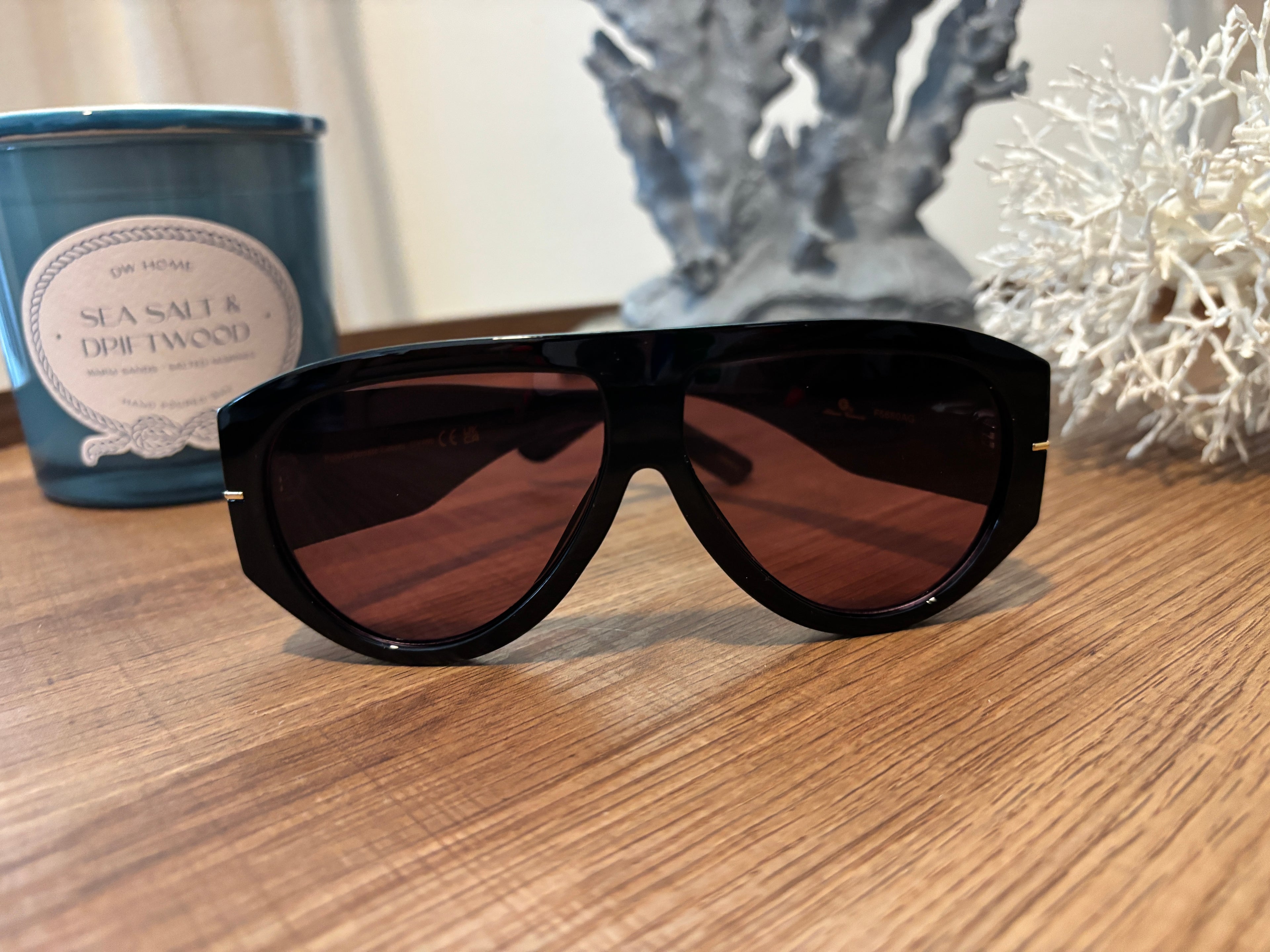 Women's Dark Tinted Aviator Oversized Sunglasses