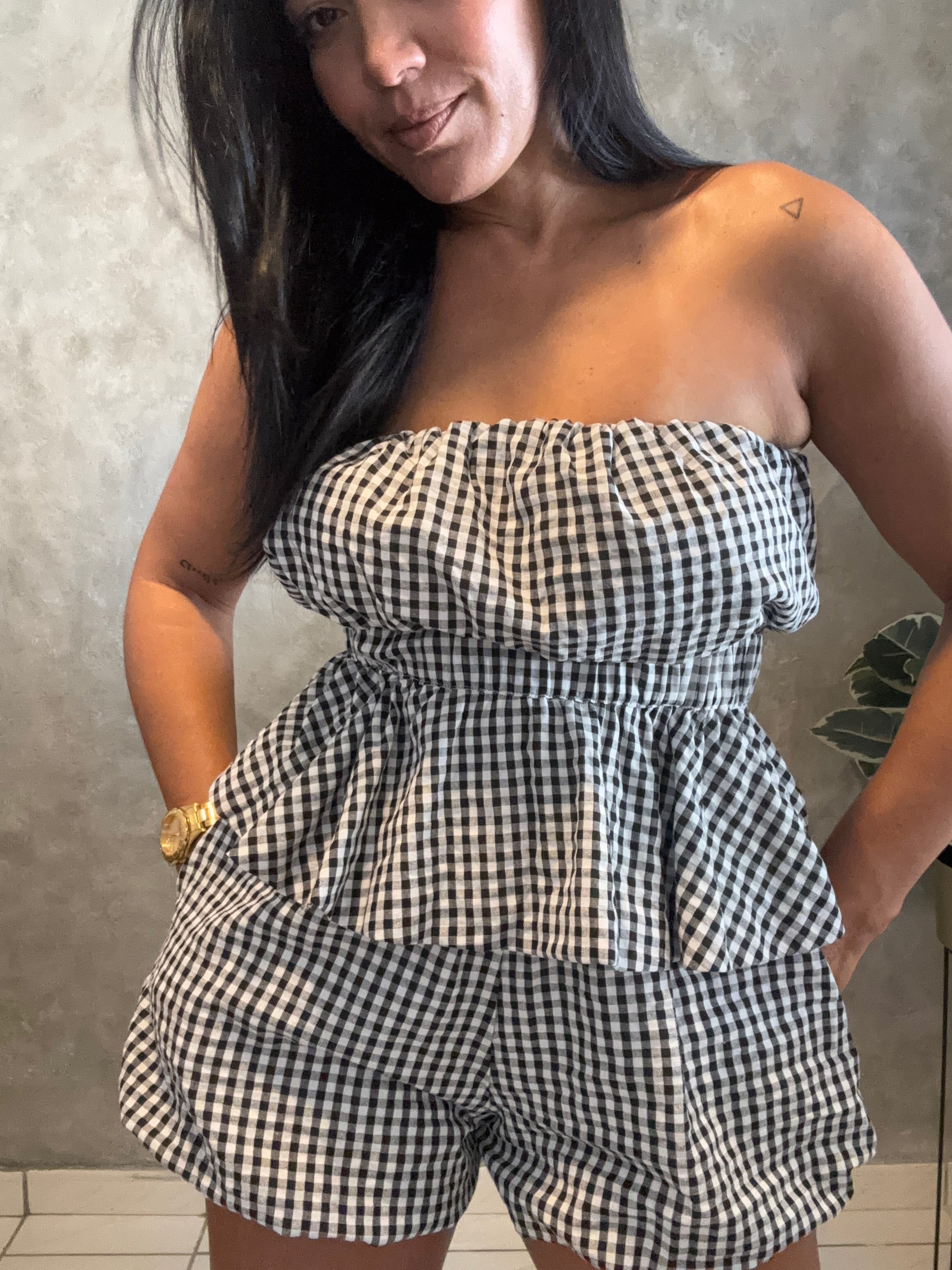 GINGHAM BUBBLE SHORT