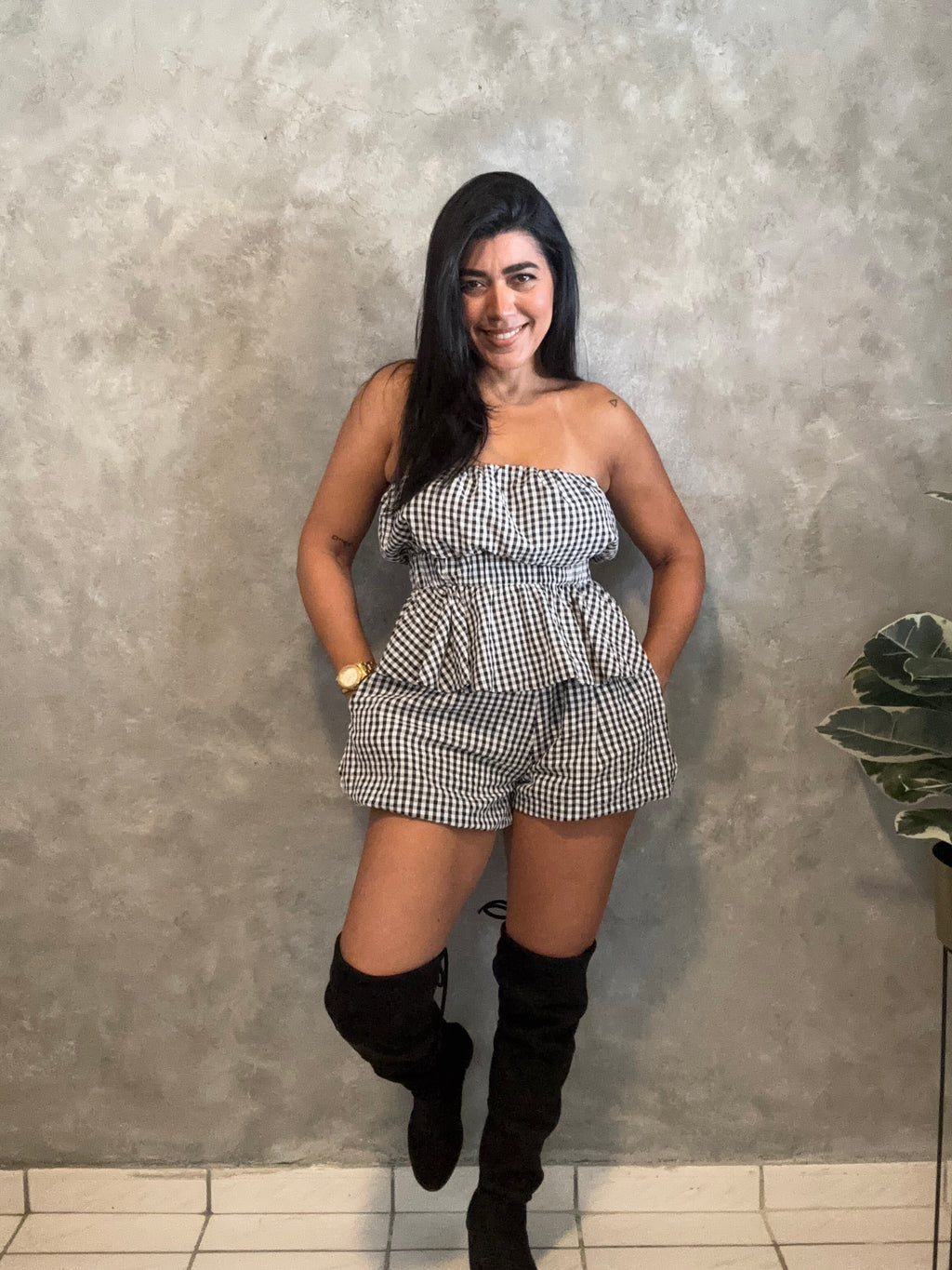 GINGHAM BUBBLE SHORT